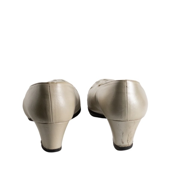 Vintage Bottega Veneta Metallic Intrecciato Pumps Size 6.5 B 80s Taupe as is - Picture 6 of 11